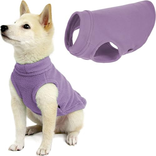 Gooby - Stretch Fleece Vest, Pullover Fleece Vest Jacket Sweater for Dogs, Lavender, Medium