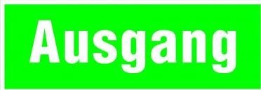 Schild Ausgang BGV A8 selbstklebend und nachleuchtend