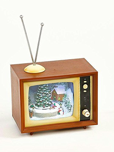 Florissima Christmas TV – Televisor con ledes & Sound – 12 cmx15cmx9 cm – Funciona con Pilas – Decoración de Navidad