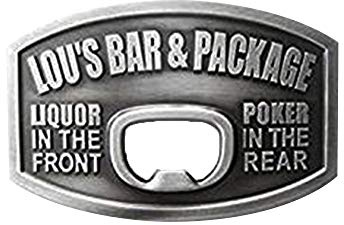 eeddoo® Gürtelschnalle - Lou's Bar Flaschenöffner (Buckle für Wechselgürtel für Damen und Herren | Belt Frauen Männer Oldschool Rockabilly Metall Gothic Wave Rock Biker Western Trucker Casino Skull)