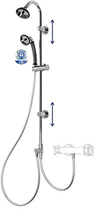 BUBBLE-RAIN Duschsystem mit BUBBLE-RAIN espresso uno Handbrause und BUBBLE-RAIN XL Kopfbrause