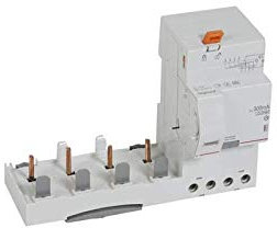 Bloc différentiel adaptable DX3 4P 400V~ - 63A - typeF 300mA - pour disj 1,5 module/pôle