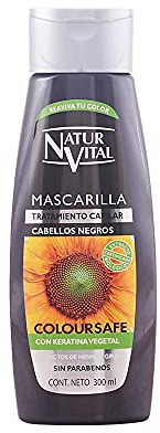 NaturVital Mascarilla ColourSafe Cabello Color Negro con Keratina 300 ml