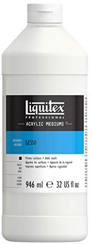 Liquitex 5332 Professional Gesso, grundfärg för akrylfärger, ljus och åldringsbeständig primer, klar att användas – 946 ml flaska, vit