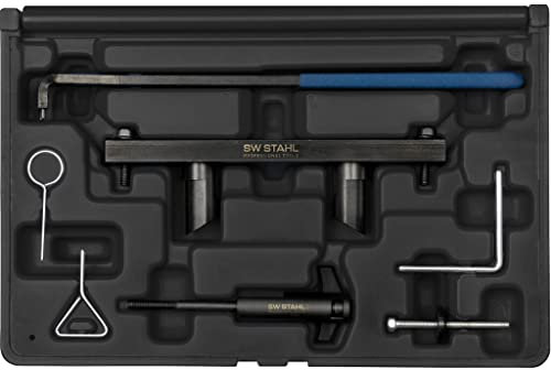 SW-Stahl 26022L Motor Einstellwerkzeugsatz, VAG I Motor-Einstellwerkzeug | Steuerzeiten Werkzeug | Nockenwellen Arretierung 4-teilig | Spannrollen Schlüssel | Kettenspanner Werkzeug