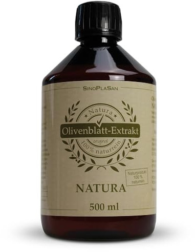 Olivenblatt Extrakt NATURA | flüssig |100% natürlich | keine Zusatzstoffe | höchstdosiert | vegan |glutenfrei | laktosefrei | GMO-frei | 500 ml