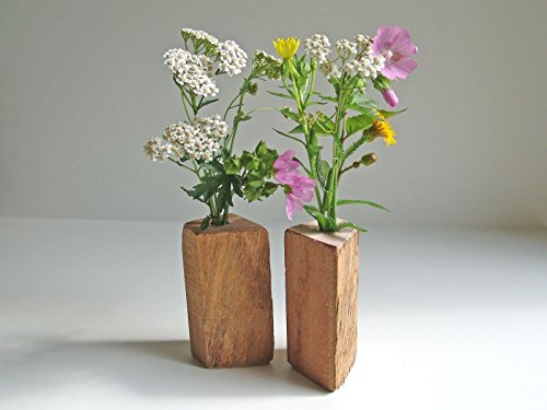 Eli Unique Dekorative Holzvase „Woody“ | Massivholz Design-Vase für Wohnraum, Büro & Wohnzimmer | Naturholz Dekoration