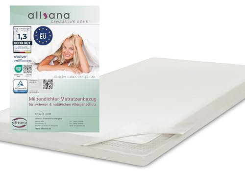 Allsana Allergiker Matratzenbezug für Topper 200x200x8 cm | Anti Milben Encasing für Topper| Milbenschutz für Hausstauballergiker | milbendichter Zwischenbezug für den Matratzentopper | TÜV geprüft