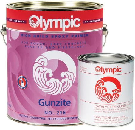 Olympic Pool Paint - Gunzite Primer - 1 Gallon - two-part epoxy primer for rough plaster or concrete, new gunite, fiberglass or sandblasted surface pools.