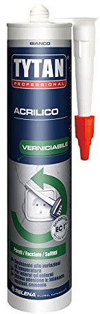 Tytan Mastic silicone acrylique acrylique universel blanc, pouvant être peint, pour construction, 300 ml