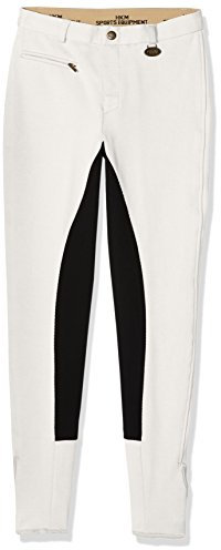 HKM Herren Reithose Stretchy 3/4 Besatz, weiß/schwarz, 176, 556735