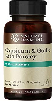 Nature's Sunshine Capsicum & Garlic with Parsley - 100 Capsules