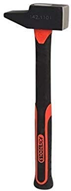 KS TOOLS Marteau rivoir Manche Fibre, 1 kg Noir/Rouge