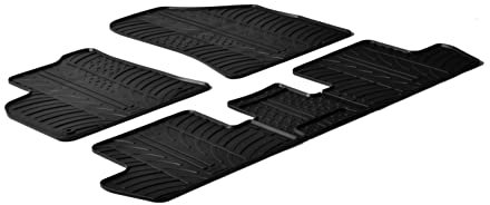 Gledring 0154 Tapis de sol Caoutchouc noir Avant et Arrière