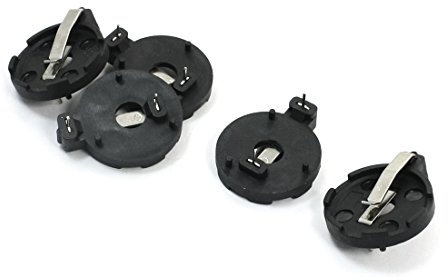 sourcing map 5 Stücke 2 pin Plastic Shell CR2032/2025/2016 Batteriehalter Sockel Taster