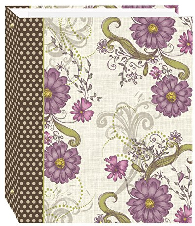 Pioneer Photo Albums LM-100D Berry Blossoms Álbum de Fotos magnético Autoadhesivo de 3 Anillas, 100 páginas (50 Hojas), diseño de Flores de Bayas, Papel, Medium