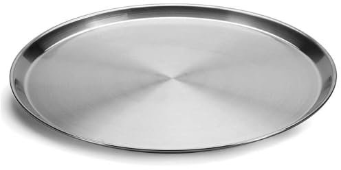 Space Home - Bandeja Camarero para Servir Redonda - Bandeja Restaurante - Bandeja para Servir Comida - Acero Inoxidable - 36 cm