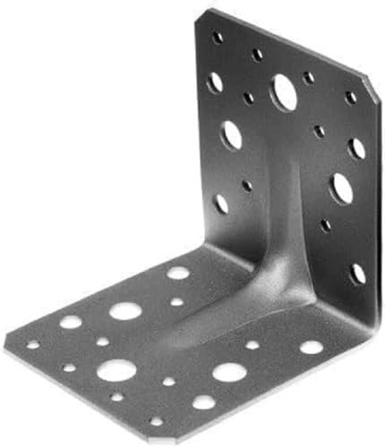 Alberts 330521 Équerre renforcée | galvanisée Sendzimir | 105 x 105 x 90 mm | Set de 12 pièces