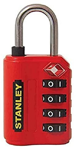 Stanley TravelMax TSA Zahlenschloss 30mm rot 4-stellig S742-058, Schloss, Bügelschloss