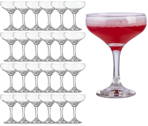 bar@drinkstuff Polycarbonate Coupe Cocktail Glasses – 8.8 oz / 250 ml – Virtually Unbreakable Plastic Coupes for Cocktails & Champagne (24)