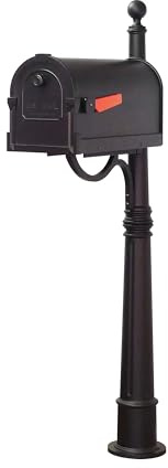Special Lite Savannah Curbside Mailbox with Ashland Post - Black Mailbox with Aluminum Post - SCS-1014_SPK-600-BLK