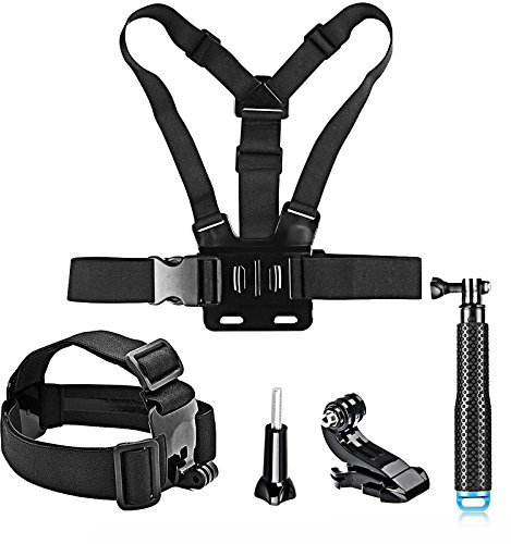 SHOOT Deportivo 5-in-1 Kit de Accesorios para GoPro Hero 13 12 11 10 9 8 7 6 5 4 3+ 3 2 SJCAM SJ4000 SJ5000 SJ6000 Lightdow/Xiaomi Yi/WiMiUS/DBPOWER/Cámara de Acción APEMAN