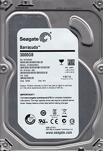 ST3000DM001, W1F, WU, PN 9YN166-568, FW CC96, Seagate 3TB SATA 3.5 Disco Rigido