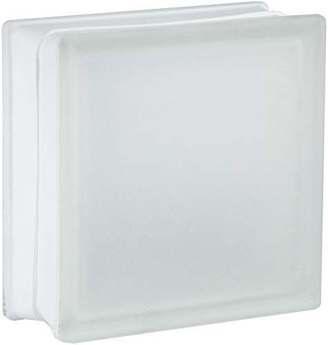Brique de verre design Riva transparente 2 faces satinées 19x19x8 cm - 5 pièces