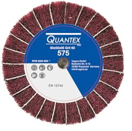 Fächerschleifer mit Vlies-Gewebekombination 60mmx50mm, 6mm Einspannschaft, Körnung: 60 - Schleifmopstift, Lamellenschleifer, Schleifmop Schleifvlies, Lamellenrad mit Schaft.