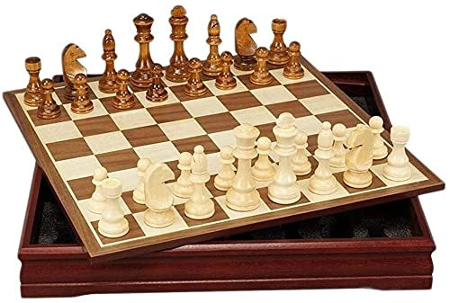 YMXWFC Schach Holzschachspiel Stücke Set Nussbaumholz Schachfiguren Sammlung Tragbares Retro Professionelles Schachbrett Reisespiele Spielzeug Geschenk