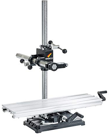 WABECO Bohrständer Fräsständer BF1243 mit 2-Achsen Koordinatentisch K600, 2 Zustellachsen vertikal/horizontal Säule 750 Ausleger 500 mm Made in Germany