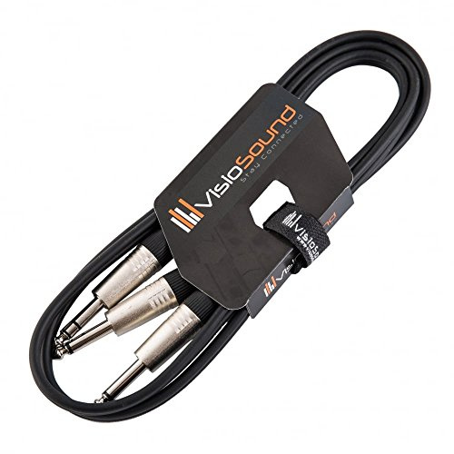 6.35mm 1/4 Stereo TRS Jack to 2 x TS Mono Jack Cable Insert Y Lead (1.5m) | Noiseless OFC Audio, Signal, FX, Patch Cable for Stage & Studio