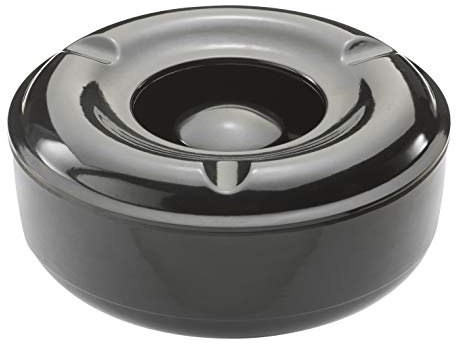 Beaumont Ashtray for Outside Patio Black 146mm - Portable, Windproof, Melamine, Easy to Clean CZ572