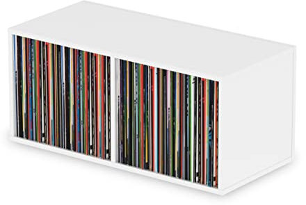 Glorious Record Box white 230 - 115 Platten pro Fach, bis zu 230 Platten im 12''-Format, problemlos stapelbar, optisch abgestimmt, weiß