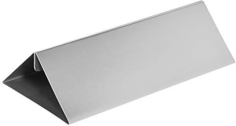 Zeigis -210mm Schildhalter Edelstahl gebürstet - Menükartenhalter silber | max. 3mm Schilddicke, 50mm Einstecktiefe, offene Seiten für breitere Schilder, ideal für Restaurants und Bars