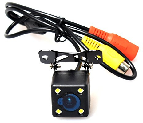 Cocar Auto Pkw Rückfahrkamera 4 LED-Licht Nachtsicht Schraubenmontage Einparkhilfe Autoparksysteme Wasserdicht Spiegelbild mit Richtlinien PC7070
