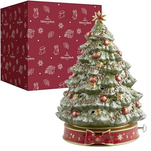 Villeroy & Boch 14-8585-6885 Árbol de Navidad con Caja de música Toy's Delight, 33 cm, en Festivo Embalaje de Regalo, Porcelana, Multicolor, 27.5x29.0x37.0 cm