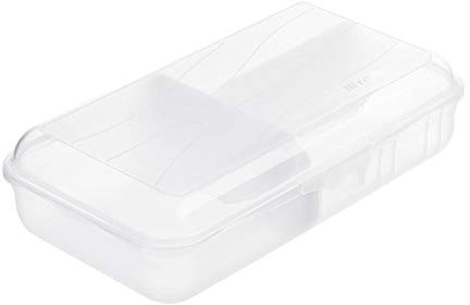 Rotho Fun Vesperdose 1.7l mit herausnehmbarer Trennwand, Kunststoff (PP) BPA-frei, transparent, L/1.7l (24.5 x 14.5 x 6.5 cm)