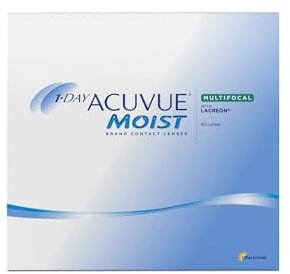 ACUVUE MOIST 1-DAY Multifocal Tageskontaktlinsen spenden Feuchtigkeit – Tageskontaktlinsen mit 0.25 dpt und BC 8.4 – UV Schutz & Komfortables Tragegefühl – 90 Linsen