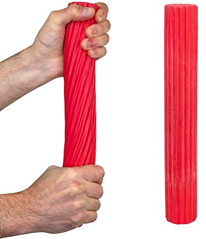 CanDo Hand- und Fingertrainer Twist-n-Bend, Flexibler Übungsstab, Trainingsstab, rot (leicht), 10-1512