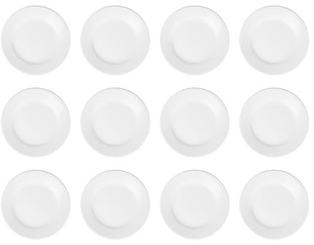 Olympia Hotelware Platos con Borde Ancho - Porcelana Blanca - 203 mm - 12 uds