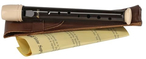 Aulos C-Garklein blockflöjt Symphony 501S (barockgrepp, komplett med väska och grepptabell, konstharts, böjd vindkanal), mörkbrun