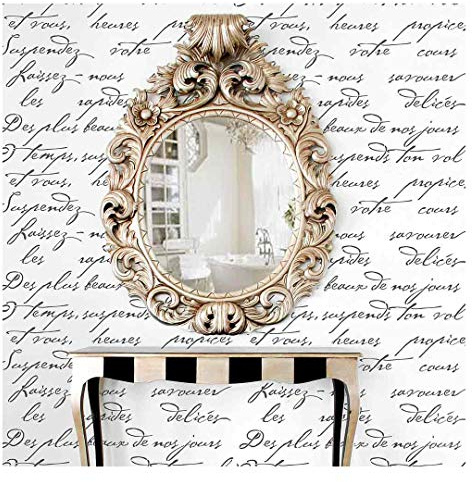 French Poem Allover Wall Stencil - Large Reusable Stencils for Painting Walls - DIY Home Decor Template for Furniture and Accent Walls
