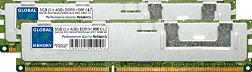 8GB (2 x 4GB) DDR3 1066MHz PC3-8500 240-PIN ECC REGISTRADO DIMM (RDIMM) Memoria RAM Kit para Apple Mac Pro (PRINCIPIOS DE 2009 - Mediados 2010 - Mediados 2012)