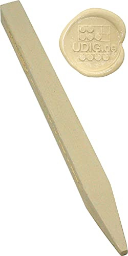 Udig Siegellack Maxi Cremeweiß, 1 Stange, 21 cm ca. 70 g, Siegellackstange weiß elfenbein-farben für brechende Siegel