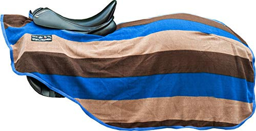HKM Abschwitzdecke-7092 Fliegendecke 8007 blau/beige/Dunkelbraun 155