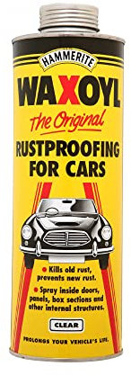 Hammerite Waxoyl Car Underseal and Rust Protection. The Original Rustproofing for Cars, Rust Inhibitor and Rust Converter for Classic Car Care. Waxoyl Clear 1Ltr Schutz Can
