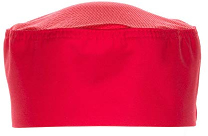 Colour by Chef Works A956 Cool Vent Beanie, Red | Integrated side and back mesh panels enhance ventilation to maximize airflow, keeping chefs cool during long kitchen shifts.