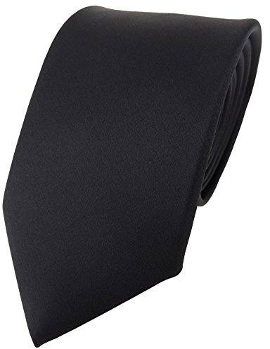 TigerTie satin cravate en soie noir unicolor - cravate pure soie