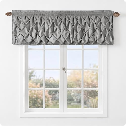 VCNY Home - Valance, Window Treatment with Rod Pocket, Modern Home Decor (Carmen Grey, 60 x 20)